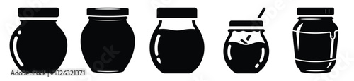 set of  honey jar icon vector illustration isolated on white background