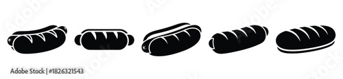 set of  hotdog roll icon vector illustration isolated on white background