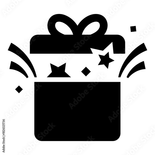 Gift box icon representing reward, surprise, bonus, and celebration. Ideal for promotions, loyalty programs, giveaways, offers, achievements, app gamification, festive events, and fun notifications.