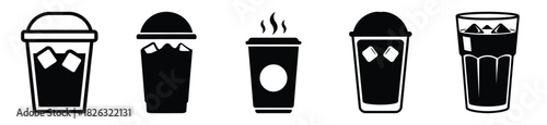 set of  iced coffee icon vector illustration isolated on white background