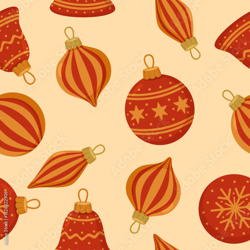 Festive Red Christmas Ornament Pattern