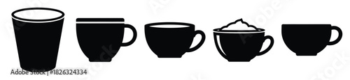 set of  latte cup icon vector illustration isolated on white background