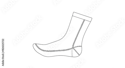 Elegant curved stocking line art with a thin monochrome stroke