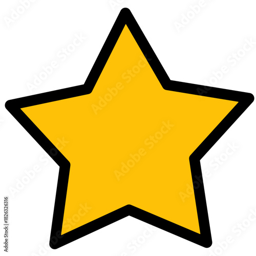 Christmas Yellow Star Icon – Flat Color Vector