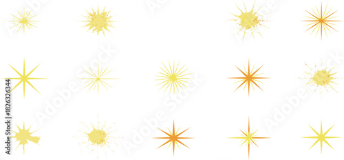 Sparkling Starbursts An Assortment of Decorative Sunburst Elements