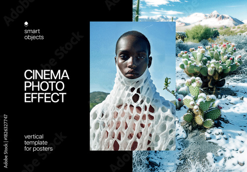 Cinematic Poster Photo Effect Mockup