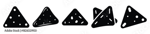 set of  nacho chip icon vector illustration isolated on white background