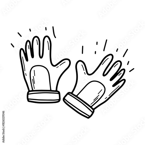 Safety or work gloves hand drawn doodle icon