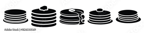 set of  pancake stack icon vector illustration isolated on white background