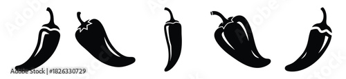 set of  pepper chili icon vector illustration isolated on white background