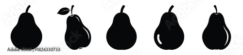 set of  pear fresh icon vector illustration isolated on white background