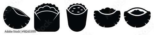 set of  pita pocket icon vector illustration isolated on white background