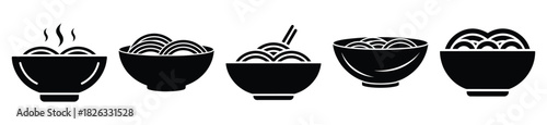 set of  ramen bowl icon vector illustration isolated on white background