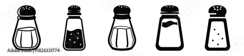 set of  salt shaker icon vector illustration isolated on white background