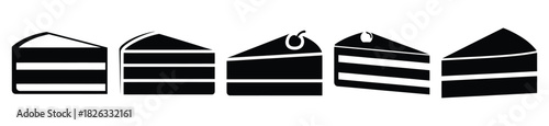 set of  slice cake icon vector illustration isolated on white background
