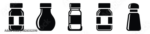 set of  spice jar icon vector illustration isolated on white background