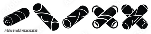 set of  spring roll icon vector illustration isolated on white background