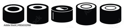 set of  sushi roll icon vector illustration isolated on white background