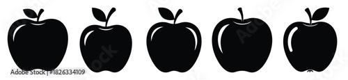 set of  apple whole icon vector illustration isolated on white background