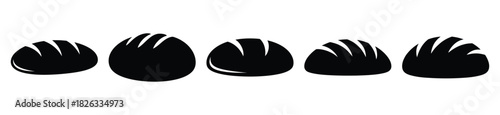 set of  bread loaf icon vector illustration isolated on white background