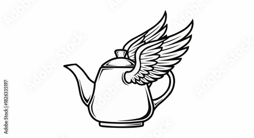 Whimsical Teapot with Wings - A Flight of Fancy.