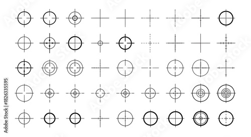 Obraz na płótnie Set of target icons simple line vector design elements for user interface and graphic design isolate