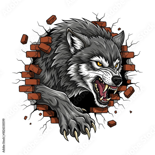 wolf mascot illustration