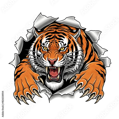tiger on a white background