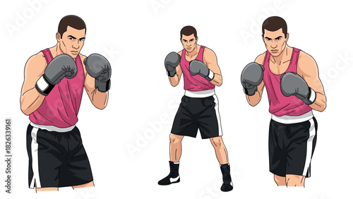 Boxing athlete illustration for sports design and fitness themes