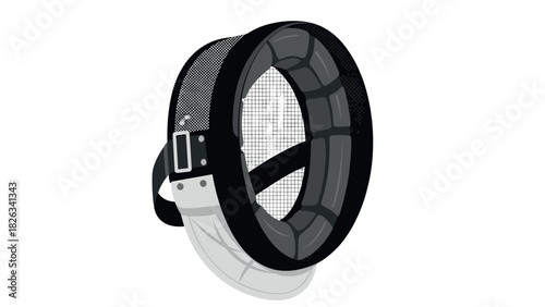 Epee fencing mask equipment illustration for sports design