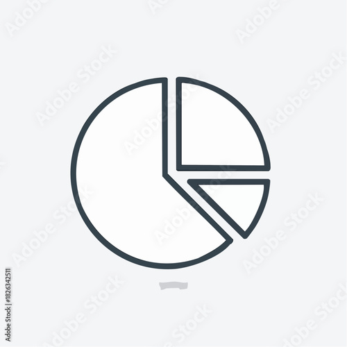 Pie Chart Icon Representing Data Analysis and Business Growth