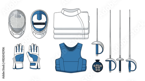 Fencing equipment collection for training and competition design