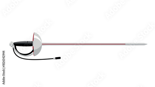 Fencing sword illustration for sports design and equipment knowledge