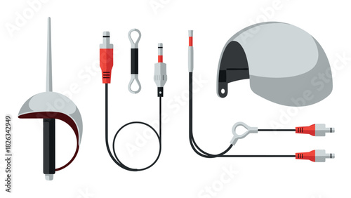 Fencing equipment and electrical connectors for sports and technology design