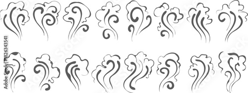 Hand drawn aroma steam icons