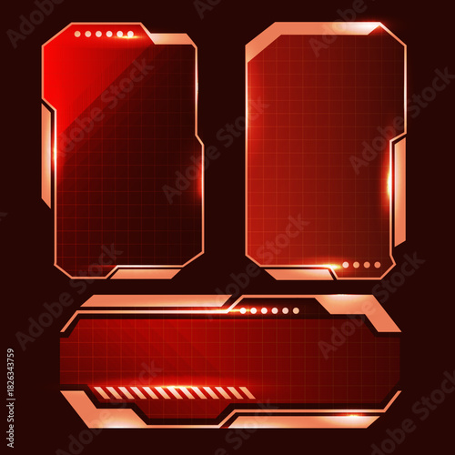 Red glowing technology sci-fi frames