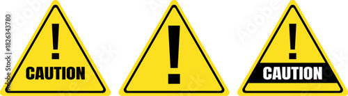 Yellow caution icons