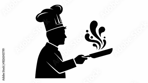 silhouette of a chef