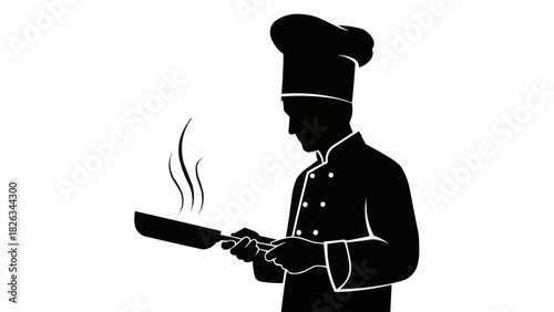 silhouette of a chef