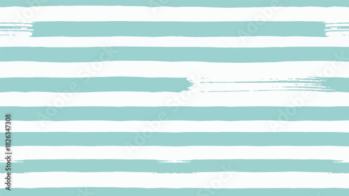 Seamless pattern of thick, distressed horizontal stripes in seafoam green