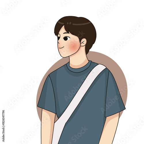 simple illustration of young men's casual wear