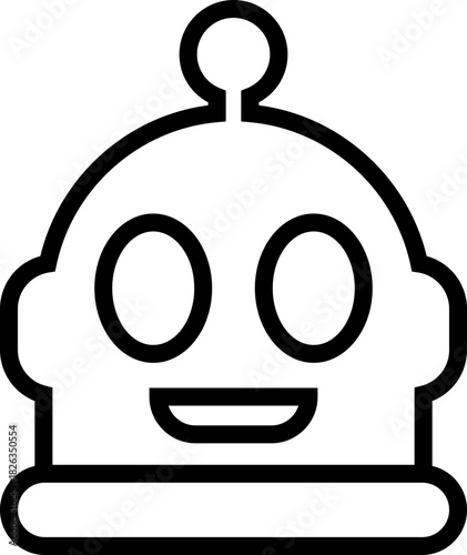 Robot face icon in line artificial intelligence AI chatbot android avatar head symbol pack, robotics automation machine humanoid bot kit, synonym cyborg AI digital assistant