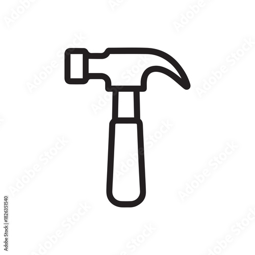 Hammer Tool Icon – Simple Construction Line Art