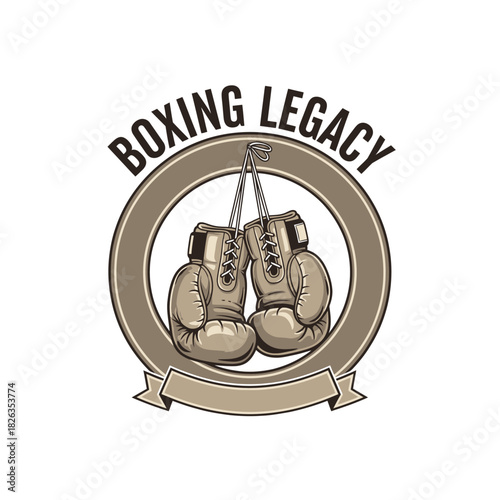 Vintage Boxing Gloves Legacy Sport Emblem