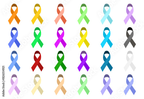 Conjunto de cintas de concientización de varios colores