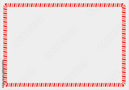 Marco de bastón de caramelo rectangular rojo y blanco