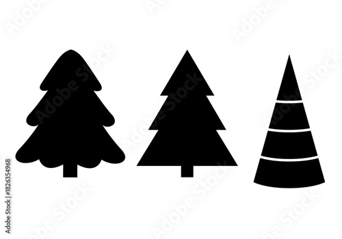 Siluetas de árboles de navidad de diferentes formas
