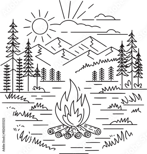 set of hand drawn sketch arrows mountain