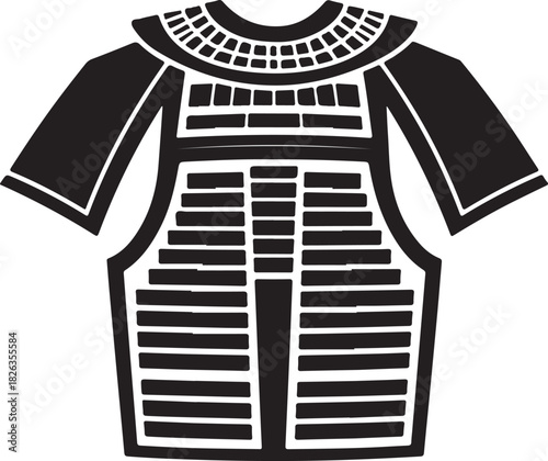 Minimal silhouette style vector samurai armor logo design featuring bold black shapes, traditional warrior elements, clean line art, strong cultural symbolism, modern branding icon perfect for martial