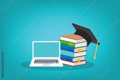 Online learning. Concept of webinar, business online training, education on computer or e-learning concept, video tutorial vector illustration	